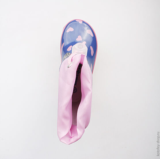 166054-11 Резиновые сапоги для девочки син-роз фото №4