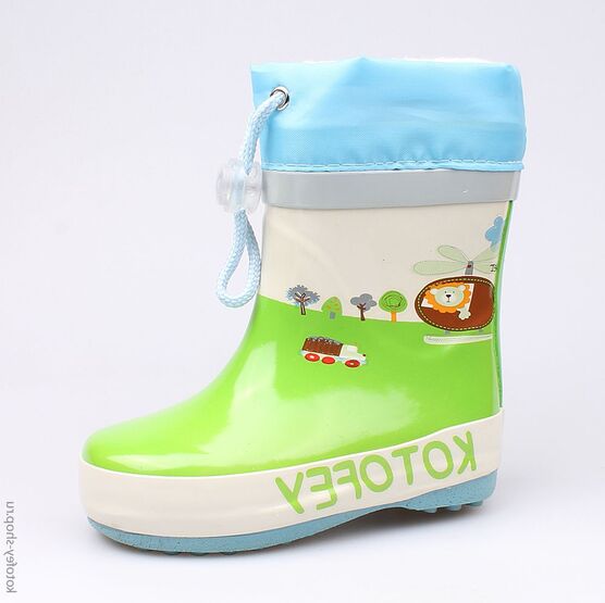 166059-11 Резиновые сапоги для мальчики бел-сал-гол