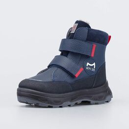 652221-52 Зимние ботинки на липучках для мальчка для мальчики синий + красный