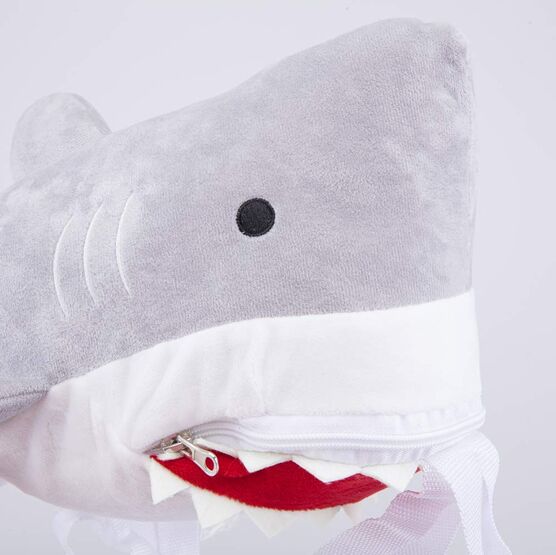 02710321-40 Плюшевый рюкзак-игрушка Акула для мальчики серый фото №3