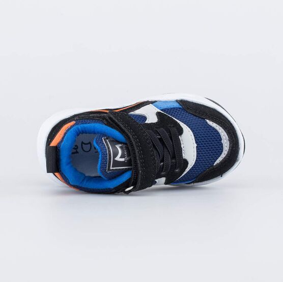 144201-71 Кроссовки с кожаными вставками для мальчики чер-син фото №4