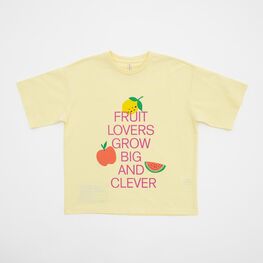 07802085-40 Яркая футболка с принтом для девочки для девочки желтый