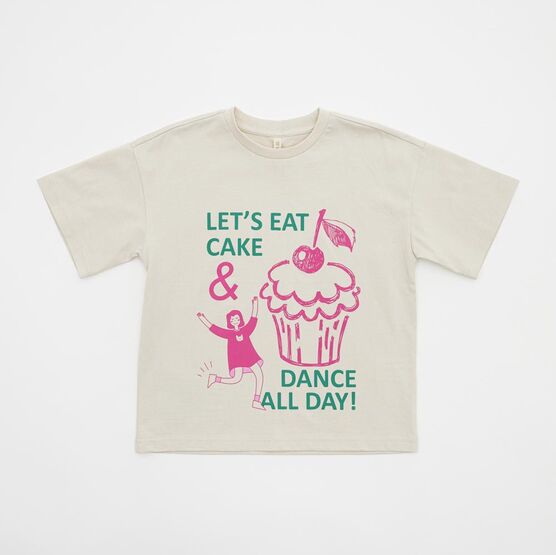 07802086-60 Бежевая футболка с принтом для девочки для девочки бежевый