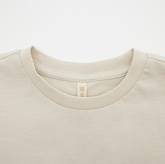 07802086-60 Бежевая футболка с принтом для девочки для девочки бежевый фото №3