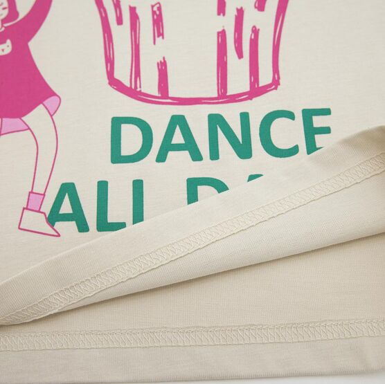 07802086-60 Бежевая футболка с принтом для девочки для девочки бежевый фото №4