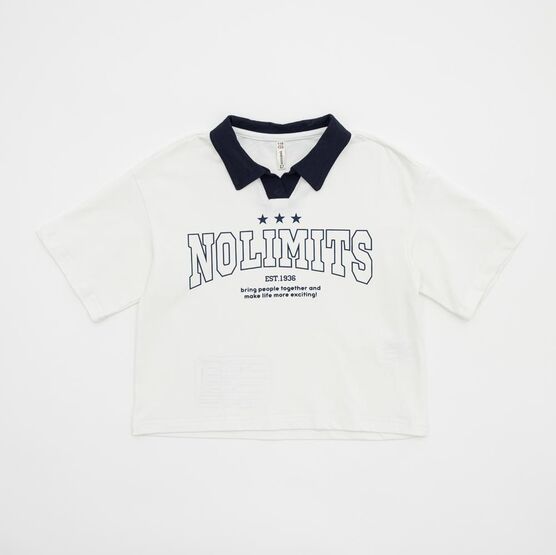 07802088-40 Белая футболка в спортивном стиле для девочки белый,синий