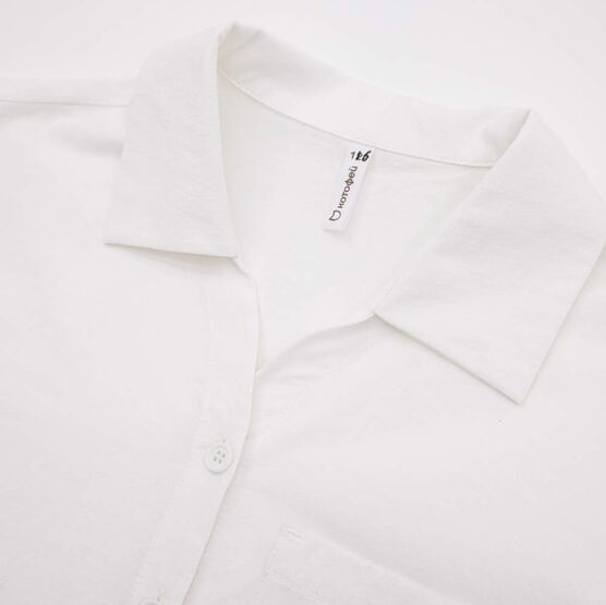 07803003-40 Белая рубашка с завязками на лето для девочки белый фото №3