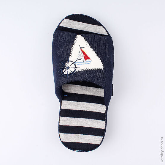 531071-11 Тапочки для мальчики светло-синий фото №4