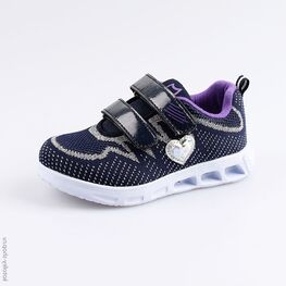 344218-71 Кроссовки с LED-подсветкой на подошве для девочки светло-синий