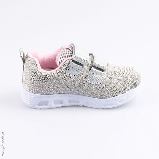 144098-72 Кроссовки с LED-подсветкой на подошве для девочки сер-роз фото №2