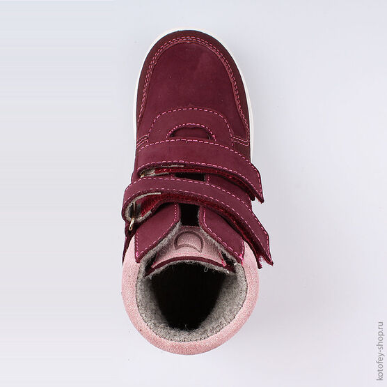 552120-35 Ботинки для девочки бордовый фото №4