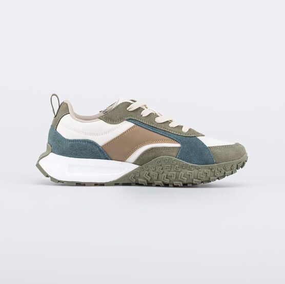 744226-72 Кожаные кроссовки-буст для мальчика-подростка для мальчики оливковый + бежевый фото №2