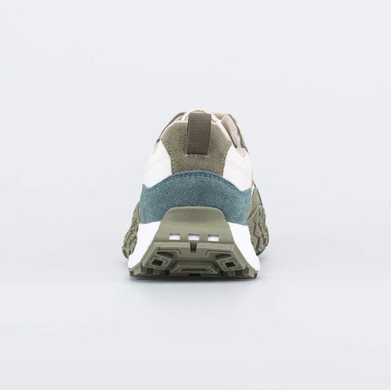 744226-72 Кожаные кроссовки-буст для мальчика-подростка для мальчики оливковый + бежевый фото №5