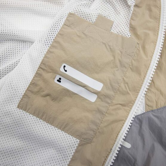 07772002-41 Ветровка с капюшоном для мальчика для мальчики серый + бежевый фото №4