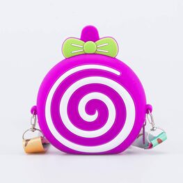 02802357-40 Сумка силиконовая Леденец для девочки белый + фиолетовый