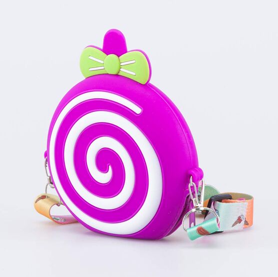 02802357-40 Сумка силиконовая Леденец для девочки белый + фиолетовый фото №2