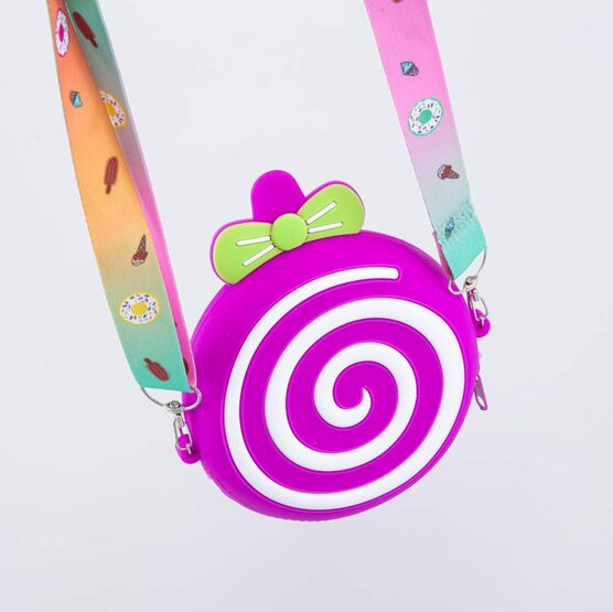 02802357-40 Сумка силиконовая Леденец для девочки белый + фиолетовый фото №5