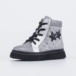 352387-32 Утепленные ботинки для девочки Звездочки для девочки серый