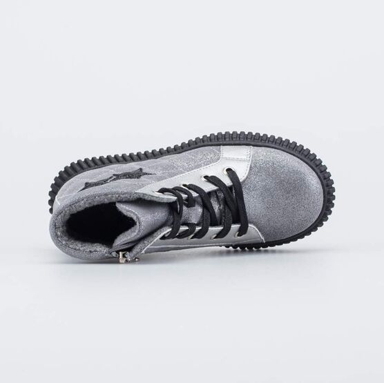 352387-32 Утепленные ботинки для девочки Звездочки для девочки серый фото №4