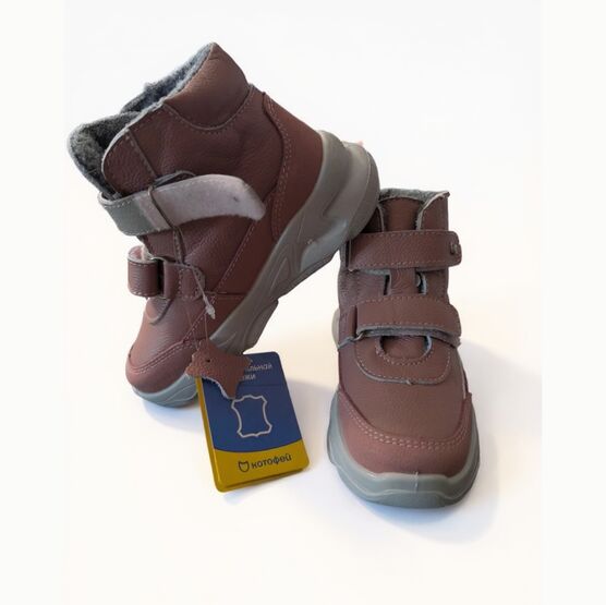 352388-31 Утепленные ботинки с липучками для девочки розовый фото №6