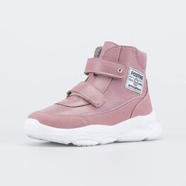 352388-31 Утепленные ботинки с липучками для девочки розовый