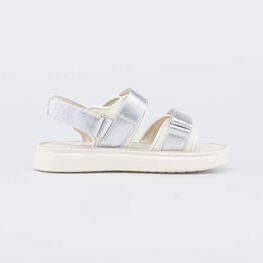524136-21 Летние сандалии для девочки для девочки бежевый,серебристый фото №2
