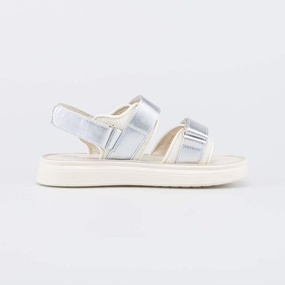 524136-21 Летние сандалии для девочки для девочки бежевый,серебристый фото №2
