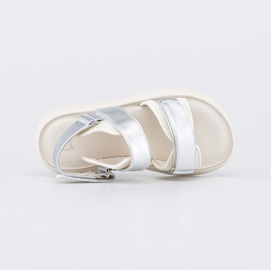 524136-21 Летние сандалии для девочки для девочки бежевый,серебристый фото №4