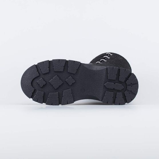 857007-01 Высокие ботинки на шнурках для девочки черный фото №3