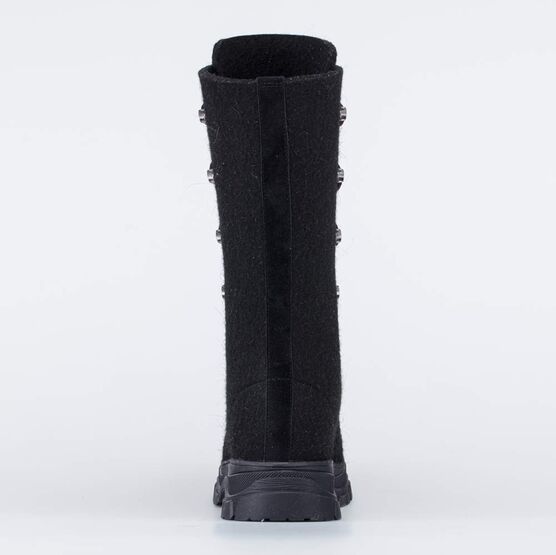 857007-01 Высокие ботинки на шнурках для девочки черный фото №5