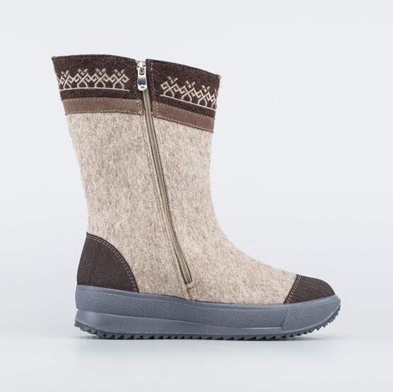 867080-44 Женские валенки на молнии для девочки бежевый фото №2