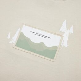 07702079-40 Бежевая футболка с принтом для мальчика для мальчики бежевый фото №3