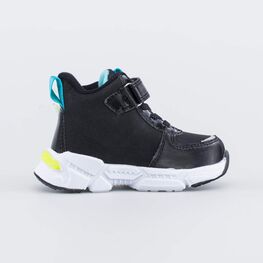 154014-32 Утепленные ботинки с LED-подсветкой для мальчики чер-сал фото №2