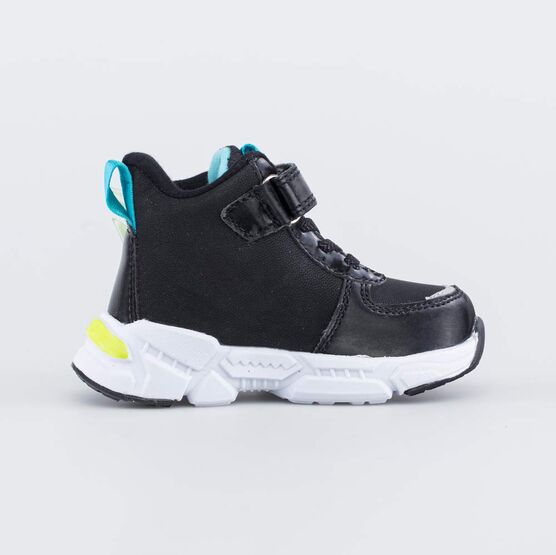 154014-32 Утепленные ботинки с LED-подсветкой для мальчики чер-сал фото №2