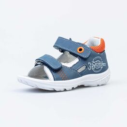 122181-21 Сандалии из натурального нубука для мальчика для мальчики син-ора