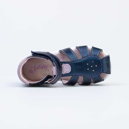 322134-21 Босоножки для девочки кожаные для девочки син-роз фото №4