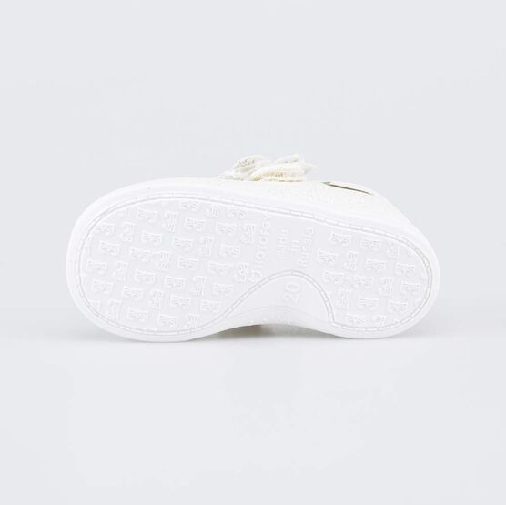 231286-12 Праздничные текстильные туфли Бабочка для девочки беж-зол фото №3