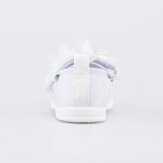 231287-12 Праздничные текстильные туфли Цветы для девочки серебристый фото №5