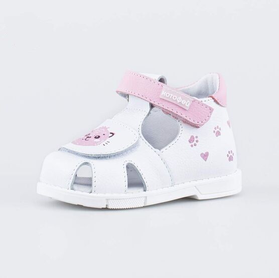 022143-23 Сандалии для первых шагов Мяу для девочки белый
