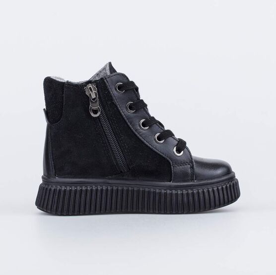 352377-31 Утепленные ботинки из велюра Meow для девочки черный фото №2