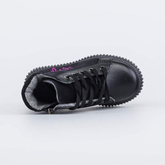 352377-31 Утепленные ботинки из велюра Meow для девочки черный фото №4