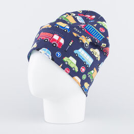 07711691-41 Тонкая шапка для мальчика Машинки для мальчики синий
