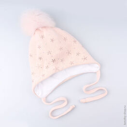 07811092-40 Шапка зимняя, 70% шерсти, розовая для девочки розовый