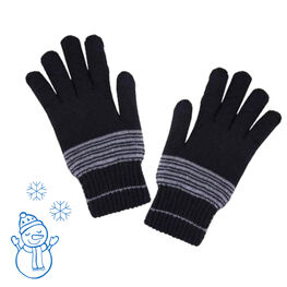 07721177-41 Перчатки детские двухслойные черные для мальчики черный