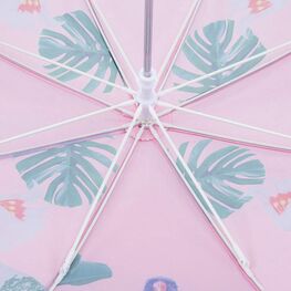 03807195-40 Зонт-трость Тропики розовый-зеленый для девочки розовый + зеленый фото №3