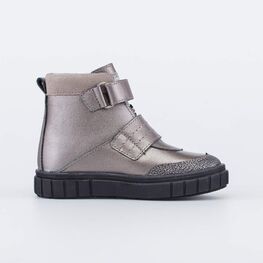 352346-32 Ботинки утепленные на весну/осень для девочки бронзовый фото №2