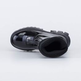 764054-31 Демисезонные сапоги с вязаным чулком для девочки черный фото №4