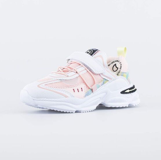 644380-71 Легкие кроссовки из экоматериалов для девочки бел-крл