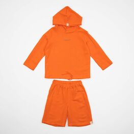 07764077-40 Костюм льняной шорты + футболка оранжевый для мальчики оранжевый