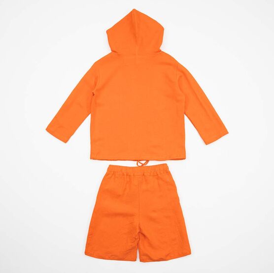 07764077-40 Костюм льняной шорты + футболка оранжевый для мальчики оранжевый фото №2